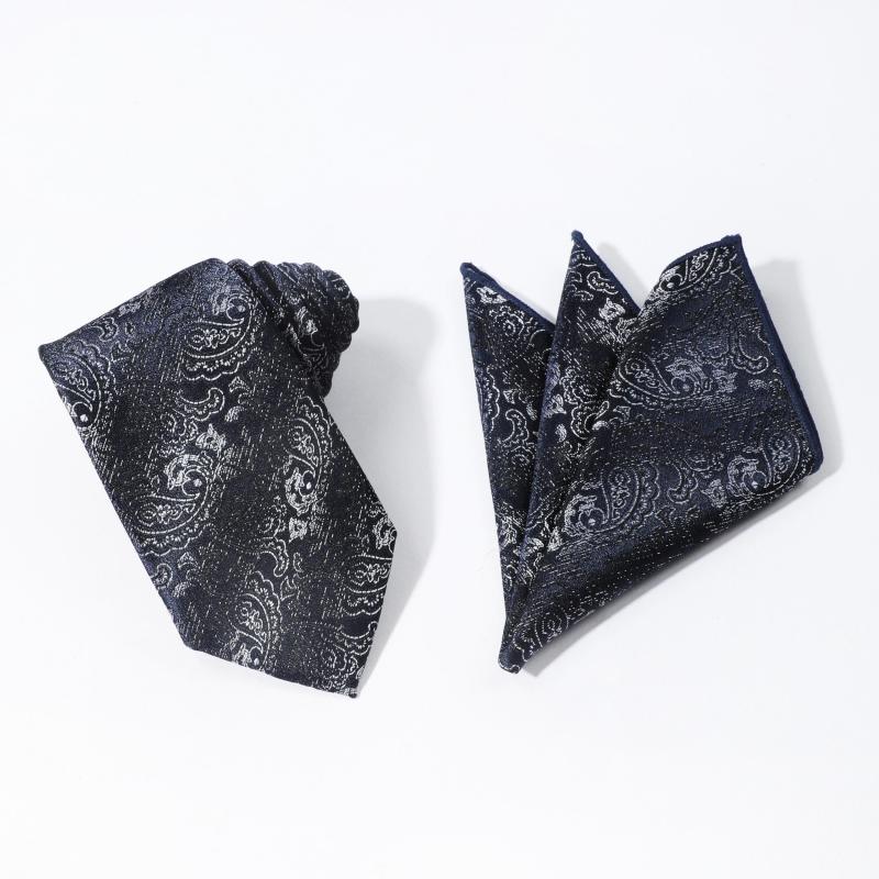 Cashew Stripe Ethnic Style Tie Pocket Square Set