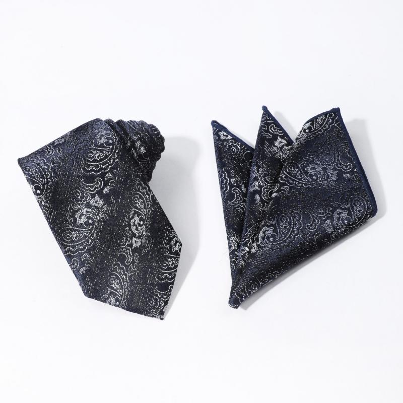 Cashew Stripe Ethnic Style Tie Pocket Square Set
