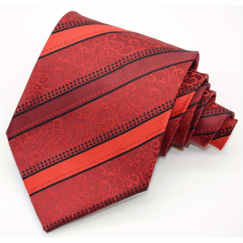 Men's Striped Floral Jacquard Necktie Business Wedding Party Necktie Gift