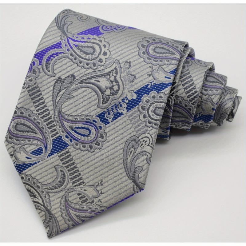 Men's Striped Floral Jacquard Necktie Business Wedding Party Necktie Gift