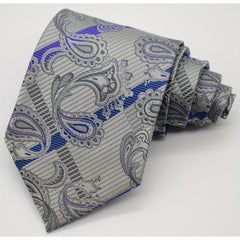 Men's Striped Floral Jacquard Necktie Business Wedding Party Necktie Gift