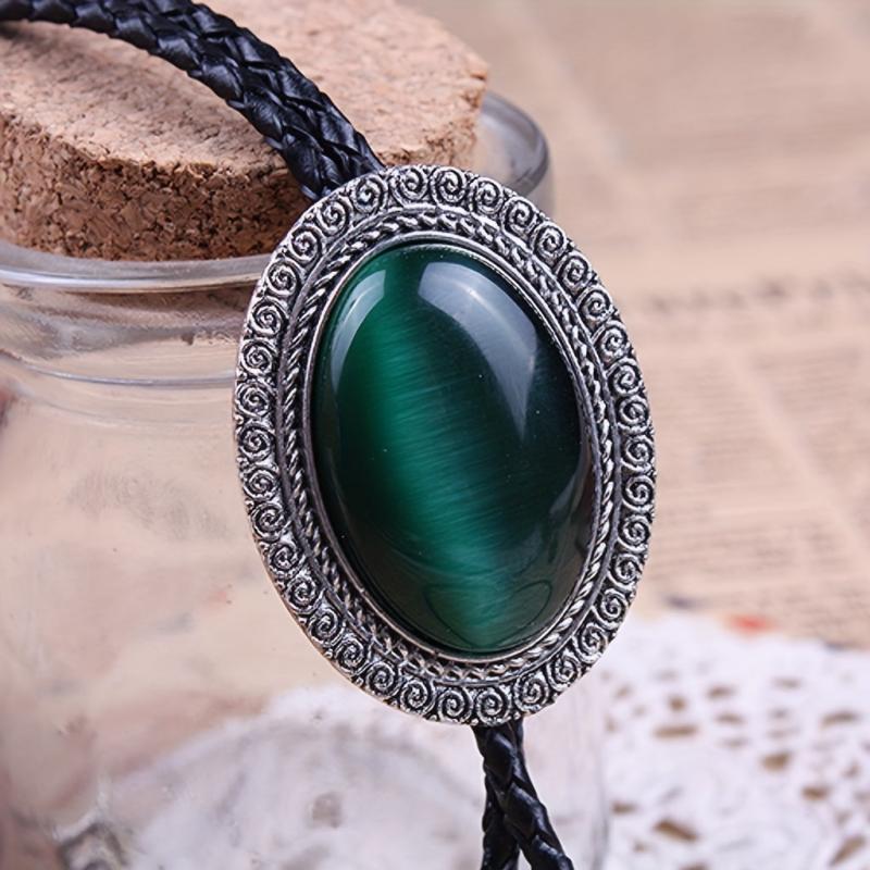 Men's Green Gem Tie Adjustable Neckties Clothing Accessories