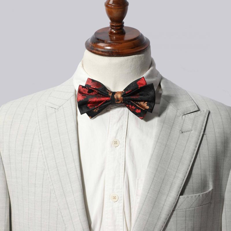 Men's Striped Floral Jacquard Necktie for Wedding Party Gift