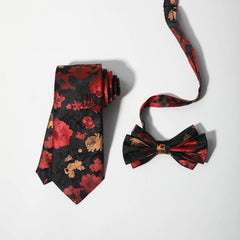 Men's Striped Floral Jacquard Necktie for Wedding Party Gift