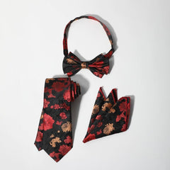 Men's Striped Floral Jacquard Necktie for Wedding Party Gift