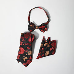 Men's Striped Floral Jacquard Necktie for Wedding Party Gift