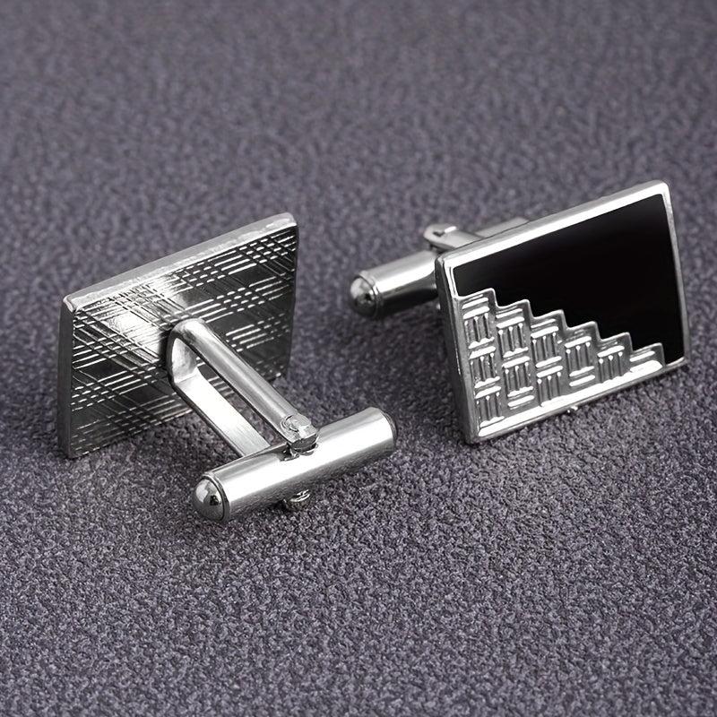 2pcs Rectangular Cufflinks for Men and Women