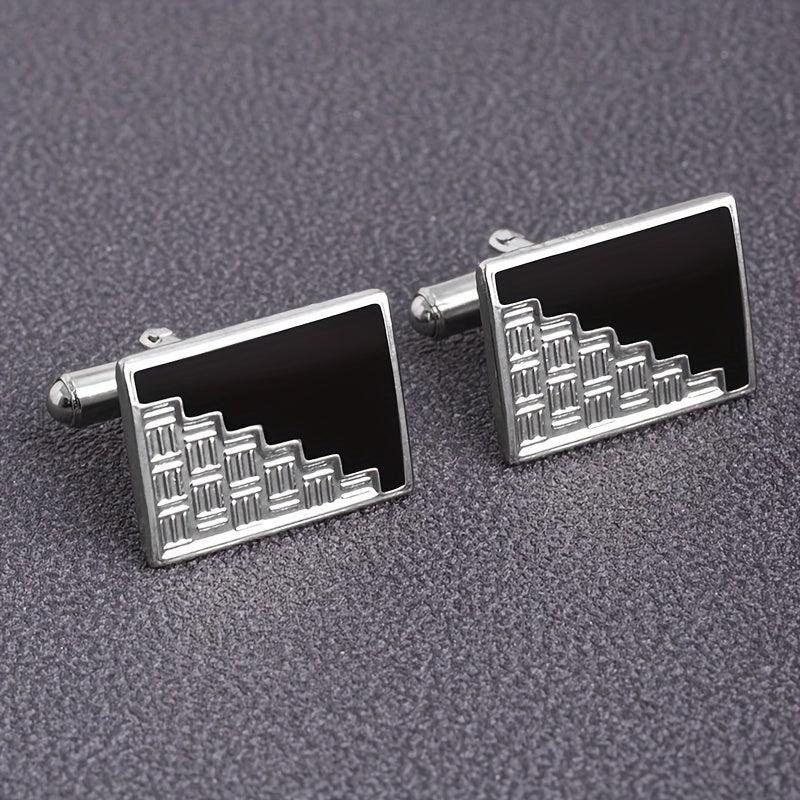 2pcs Rectangular Cufflinks for Men and Women