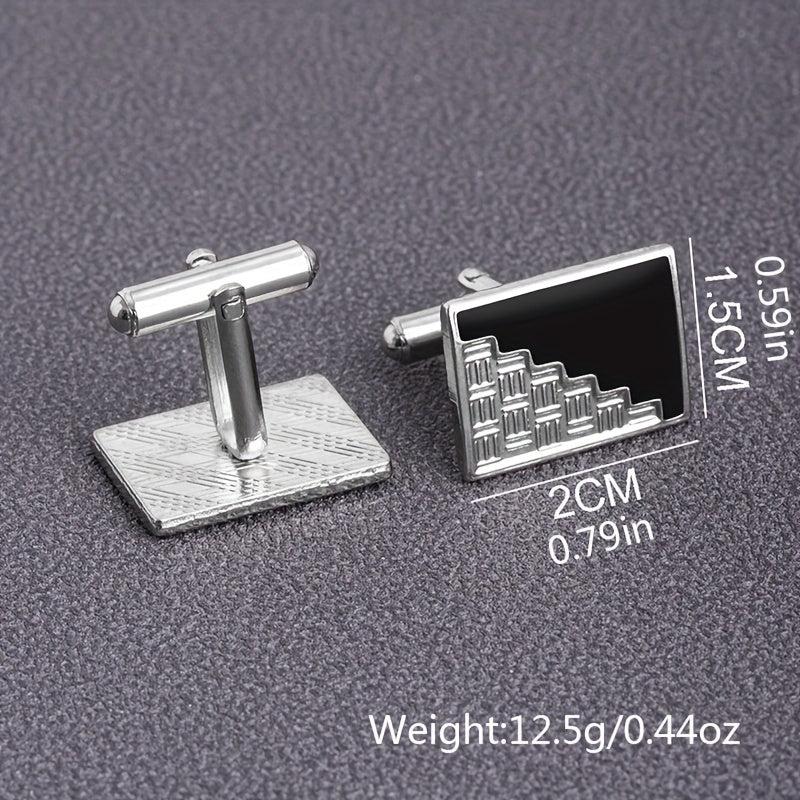 2pcs Rectangular Cufflinks for Men and Women