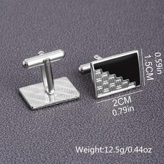 2pcs Rectangular Cufflinks for Men and Women