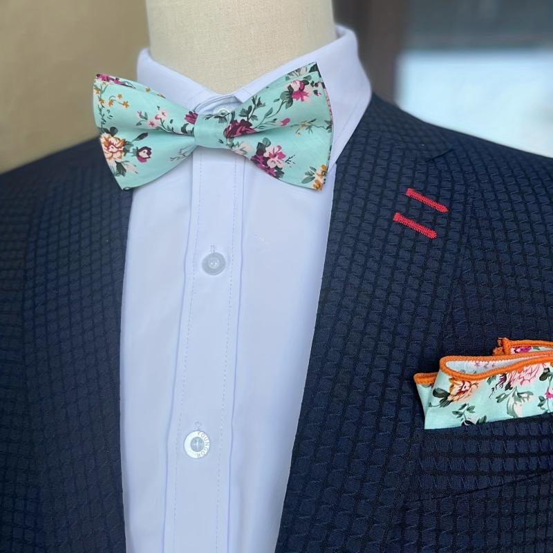 Men's Cotton Bow Tie & Pocket Square Box Set