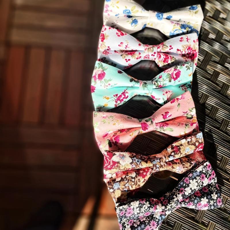 Men's Cotton Bow Tie & Pocket Square Box Set