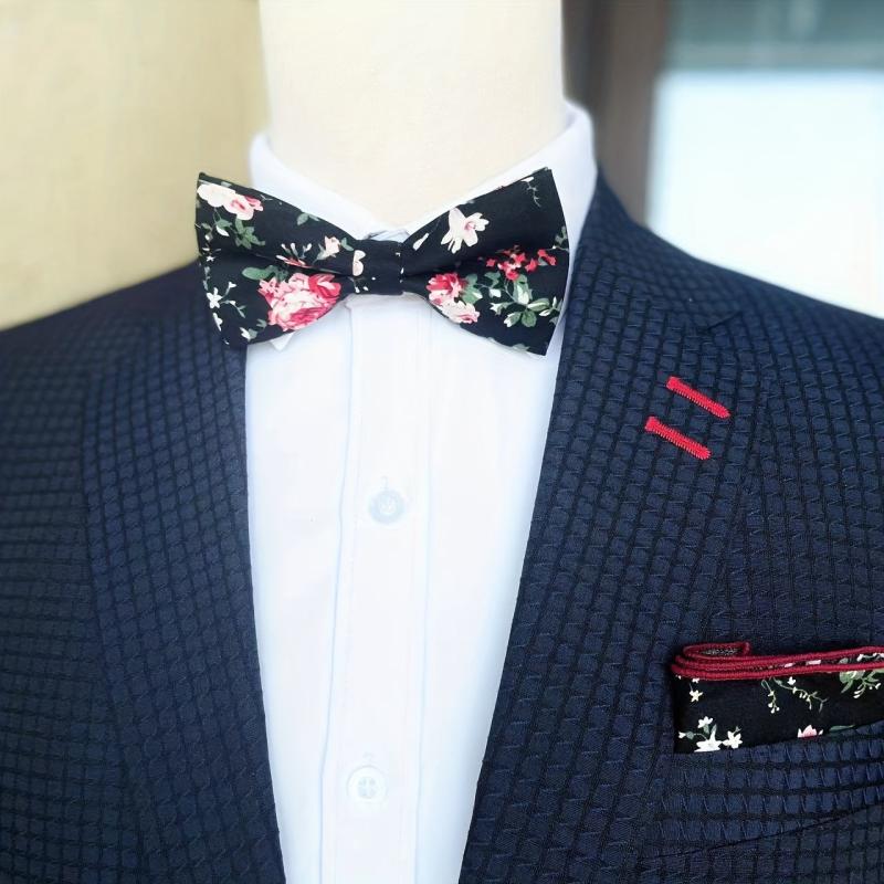 Men's Cotton Bow Tie & Pocket Square Box Set
