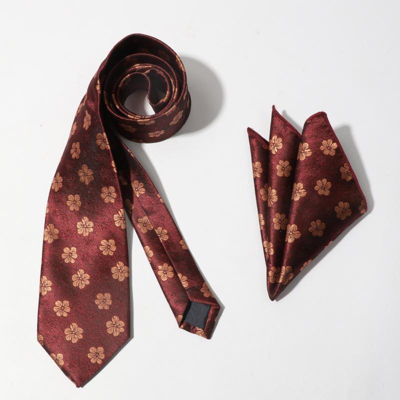 2pcs Men's Suit Business Wedding Tie Pocket Towel Set