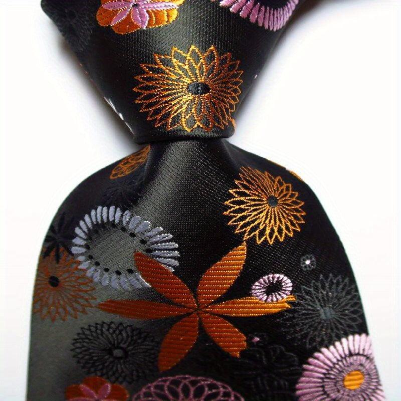 Gold Paisley Men's Necktie Set Woven Jacquard Tie