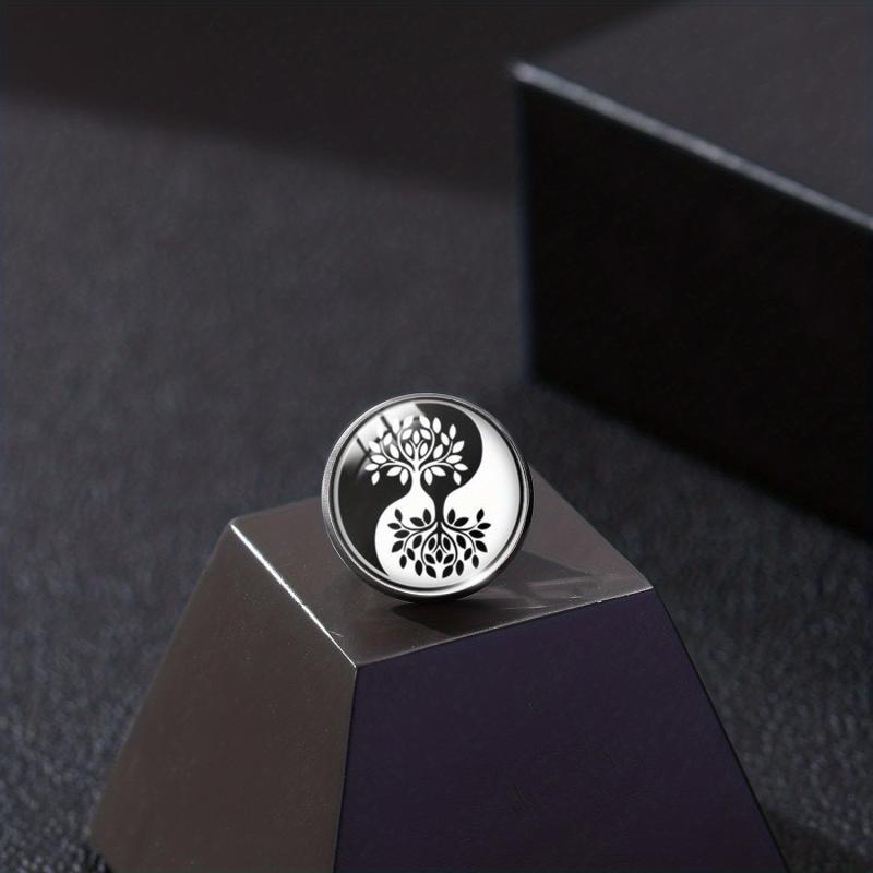 Yin Yang Tree Of Life Collar Pin Retro Tree Yin Yang Eight Flowers