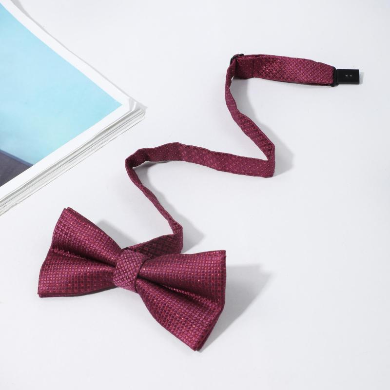 Men's Golden Dot Plaid Bow Tie