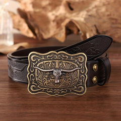 Men's Retro Western Cowboy Belt for Pants Jeans