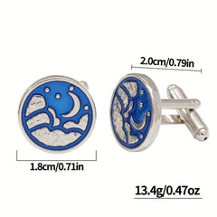 Round Map Cufflink For Men Shirt Cufflinks Wedding Suit