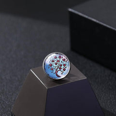 Crystal Glass Tree Of Life Shirt Button Keepsake