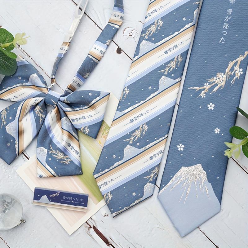 Men's College Style Hand Tied Print Striped Party Tie