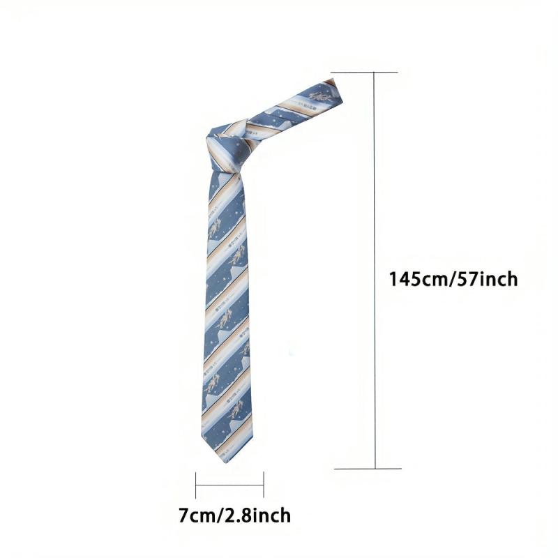Men's College Style Hand Tied Print Striped Party Tie