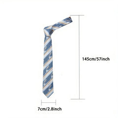 Men's College Style Hand Tied Print Striped Party Tie