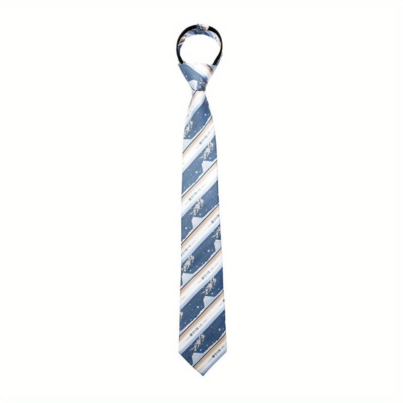 Men's College Style Hand Tied Print Striped Party Tie