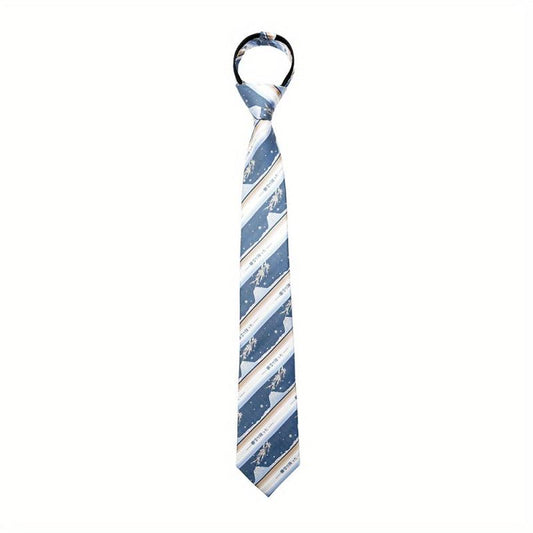 Men's College Style Hand Tied Print Striped Party Tie