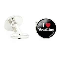 Glass Wrestling Cufflinks Men's Wedding Shirt Art Pattern Love Cufflink
