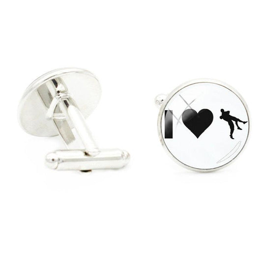 Glass Wrestling Cufflinks Men's Wedding Shirt Art Pattern Love Cufflink