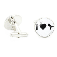 Glass Wrestling Cufflinks Men's Wedding Shirt Art Pattern Love Cufflink