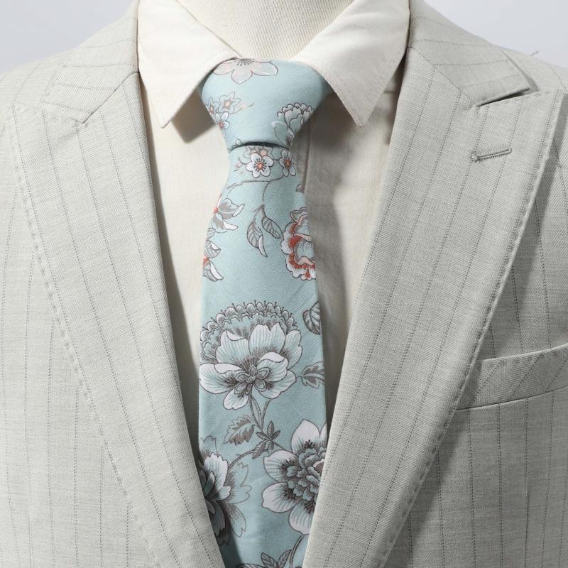 Men's Floral Print Necktie for Wedding Party Business