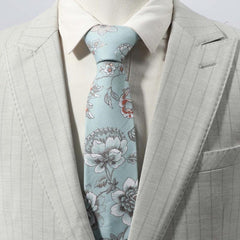 Men's Floral Print Necktie for Wedding Party Business