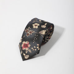 Men's Floral Print Necktie for Wedding Party Business