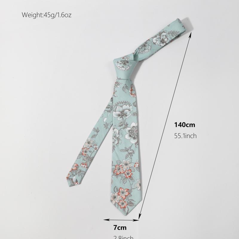 Men's Floral Print Necktie for Wedding Party Business