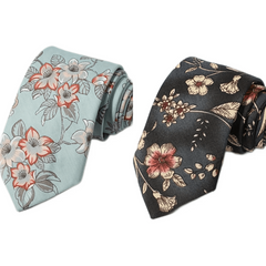 Men's Floral Print Necktie for Wedding Party Business