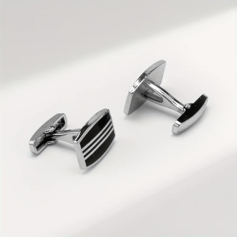 High-End Square Striped Cufflinks for French Shirt