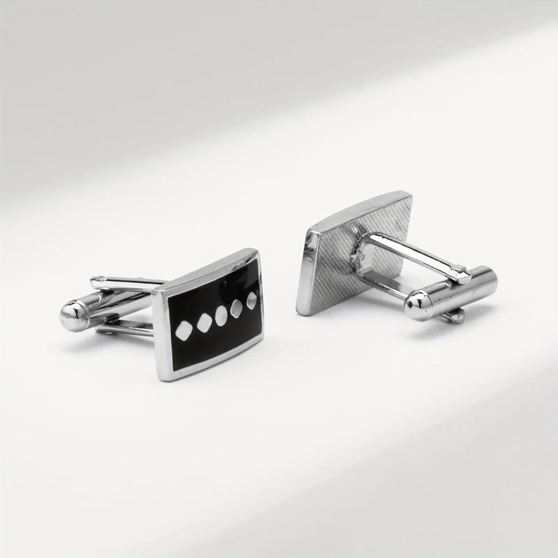 High-End Square Striped Cufflinks for French Shirt