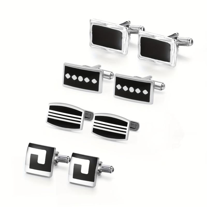 High-End Square Striped Cufflinks for French Shirt