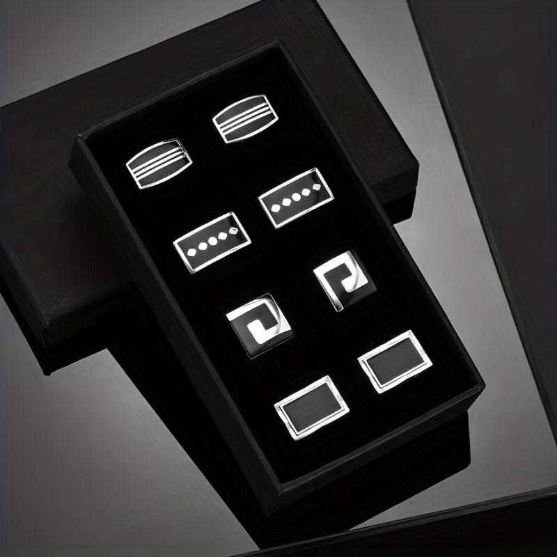 High-End Square Striped Cufflinks for French Shirt