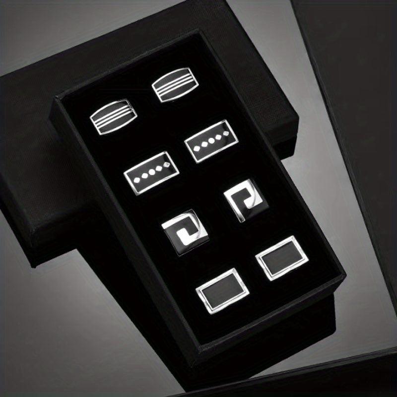 High-End Square Striped Cufflinks for French Shirt