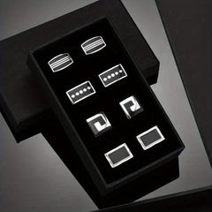 High-End Square Striped Cufflinks for French Shirt