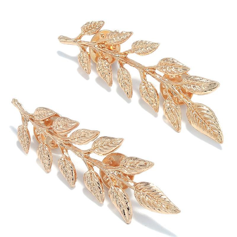 Leaf Shape Brooch Pin Sweater Collar Buckle Emblem Jewelry