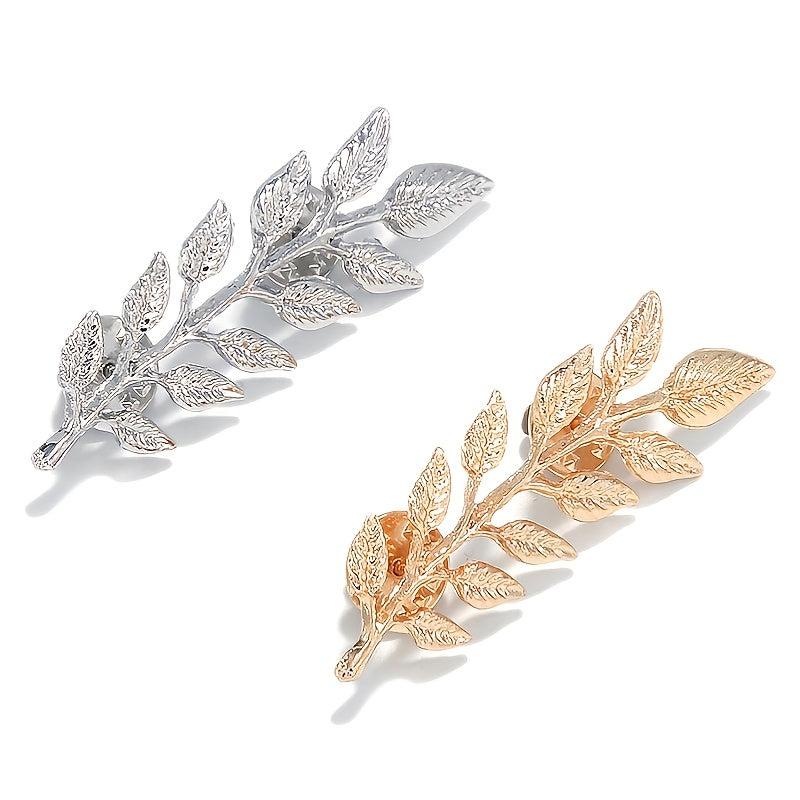 Leaf Shape Brooch Pin Sweater Collar Buckle Emblem Jewelry