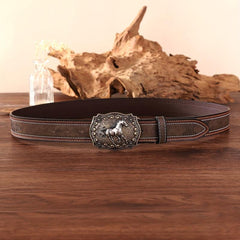 Pony Buckle Western Cowboy Retro Men's Belt