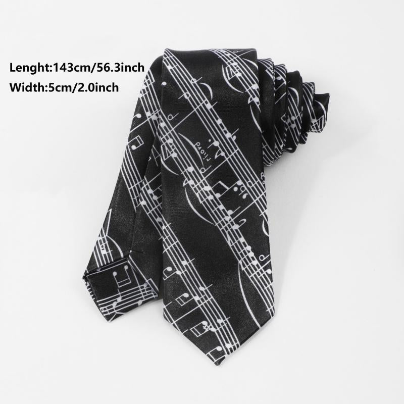 1pc Men's Music Note Necktie Clothing Accessories
