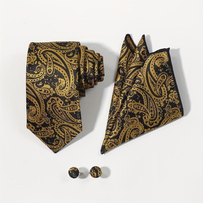 Men's Jacquard Paisley Tie Set Business Wedding Gift