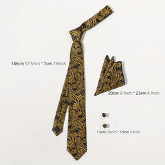 Men's Jacquard Paisley Tie Set Business Wedding Gift