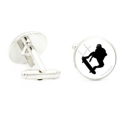 Skating Sport 16mm Glass Cufflinks For Men
